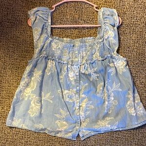 Old Navy Blue Floral Tank Top